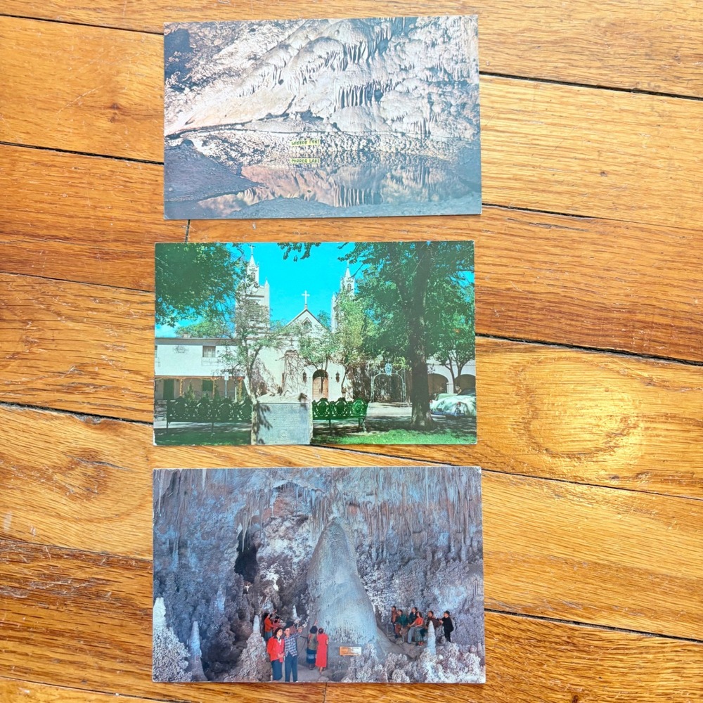 Vintage New Mexico Postcard Lot of 3 Mirror Lake San Felipe Church